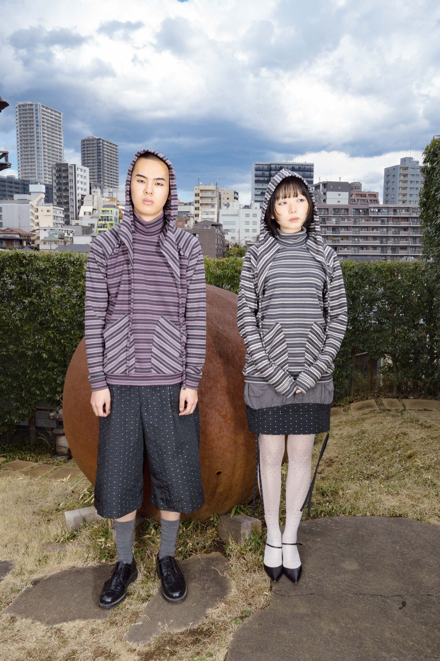 Ancilla Tight Hoodie (Noise Pinkscale)