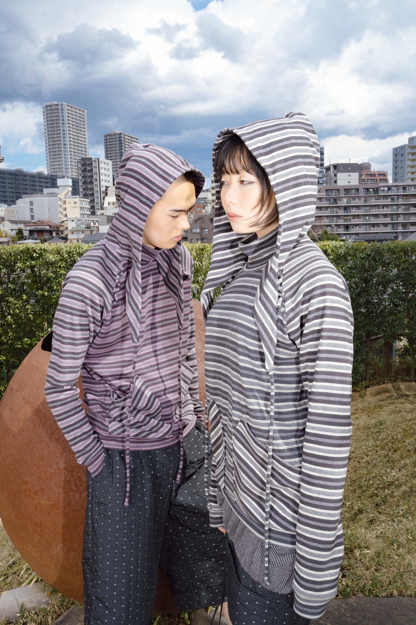 Ancilla Tight Hoodie (Noise Pinkscale)