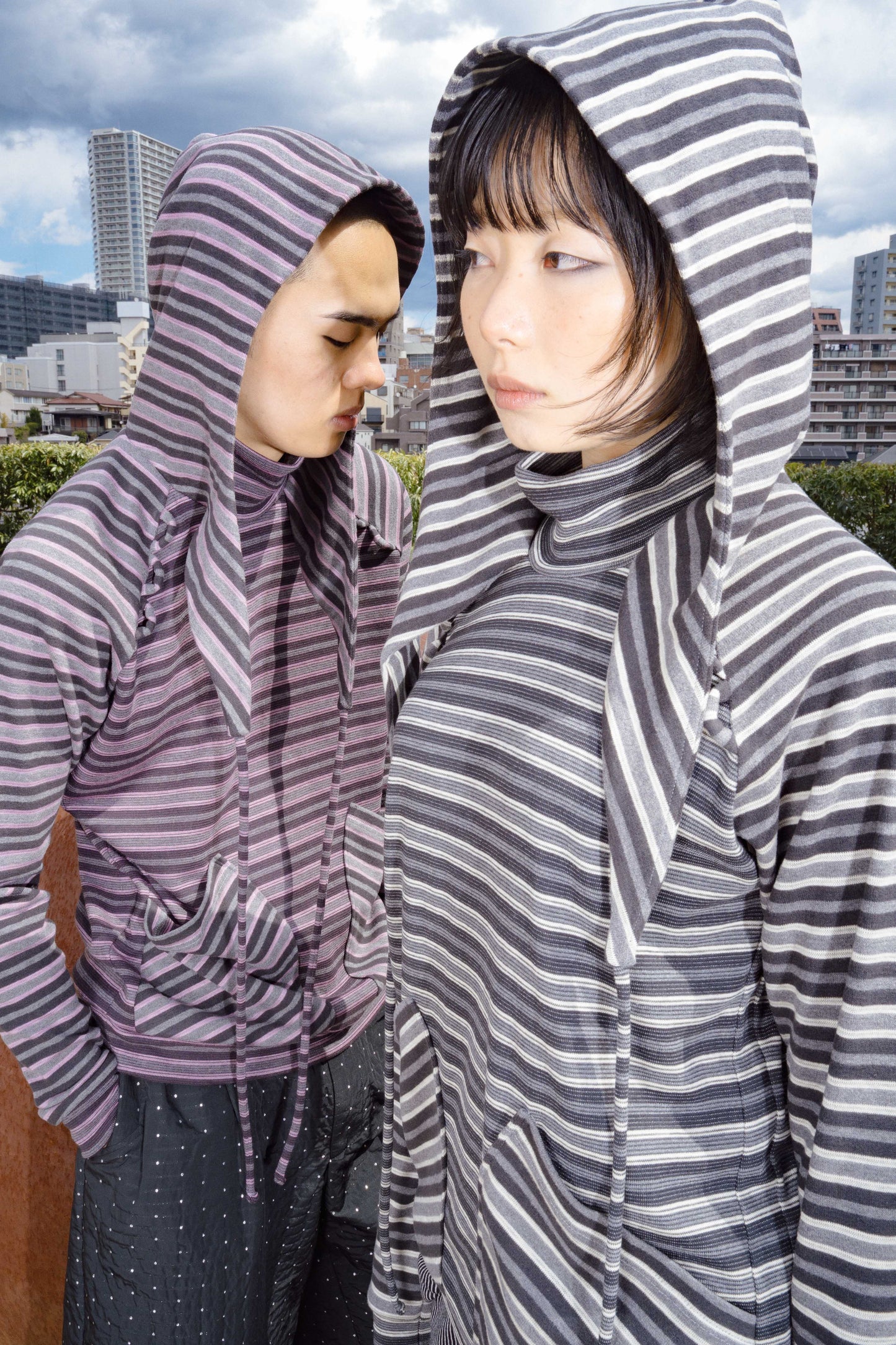 Ancilla Tight Hoodie (Static Greyscale)