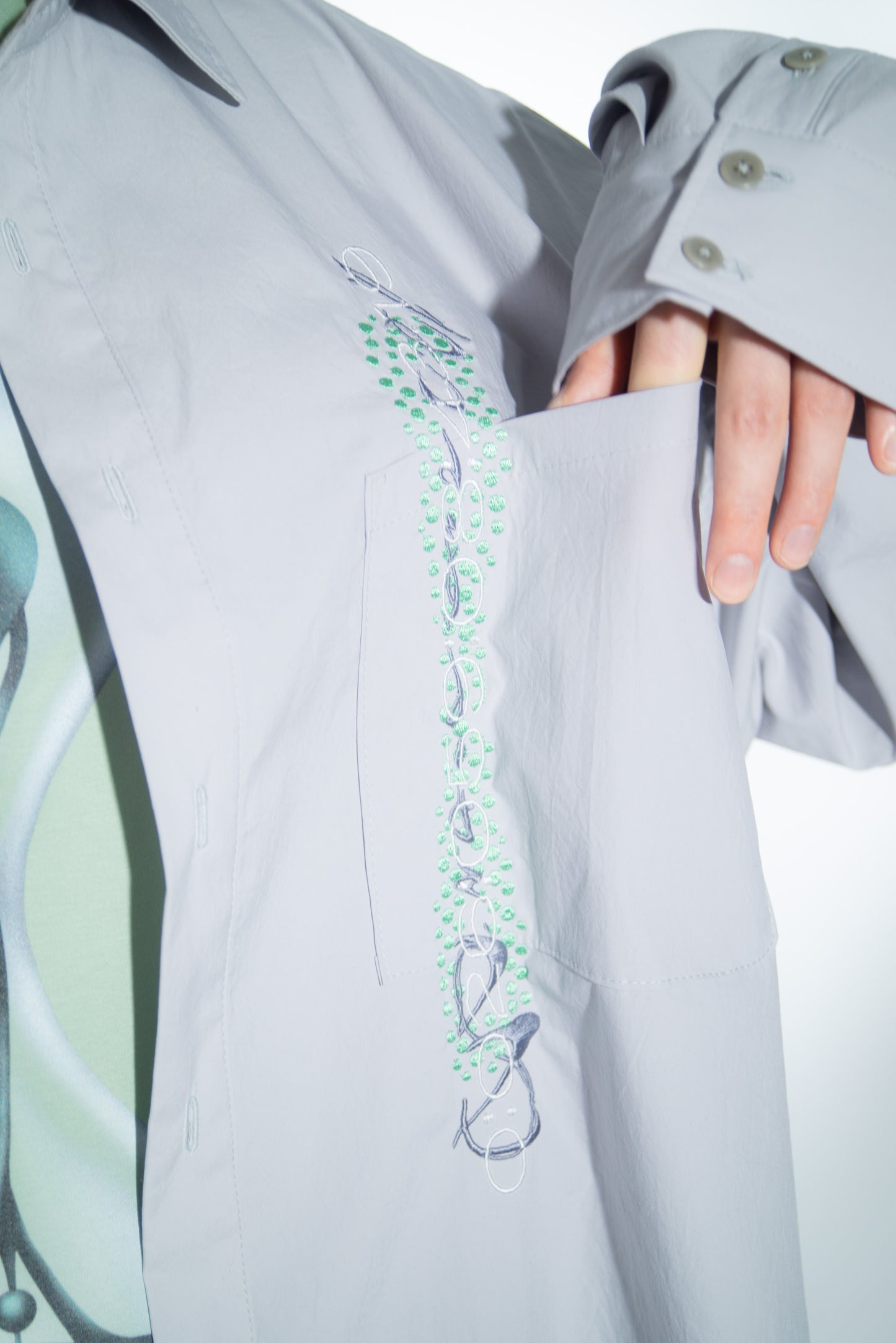 Chronos Embroidery Dress Shirt (Leap Black)