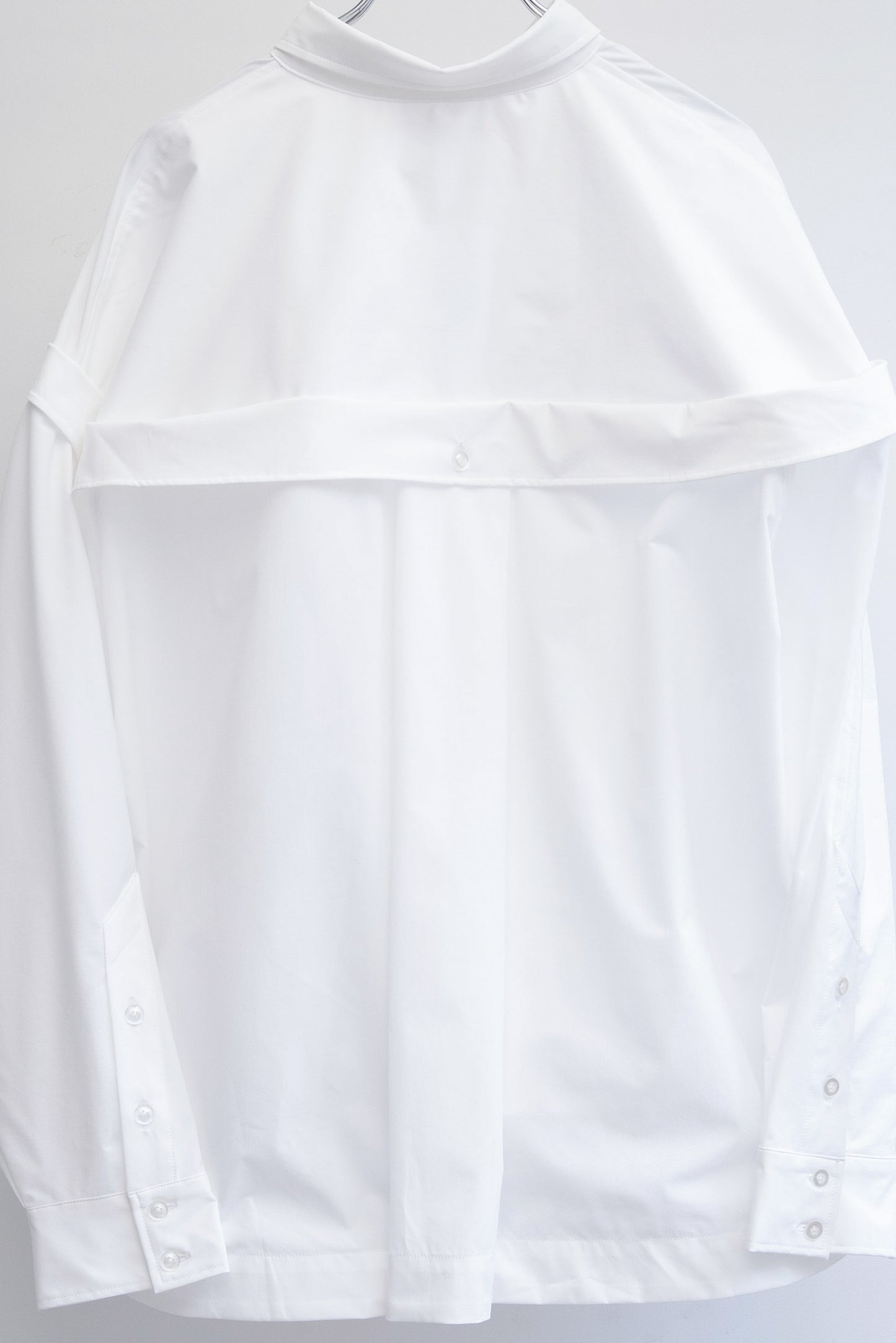 Wide Double Collar Shirt (Mist White)