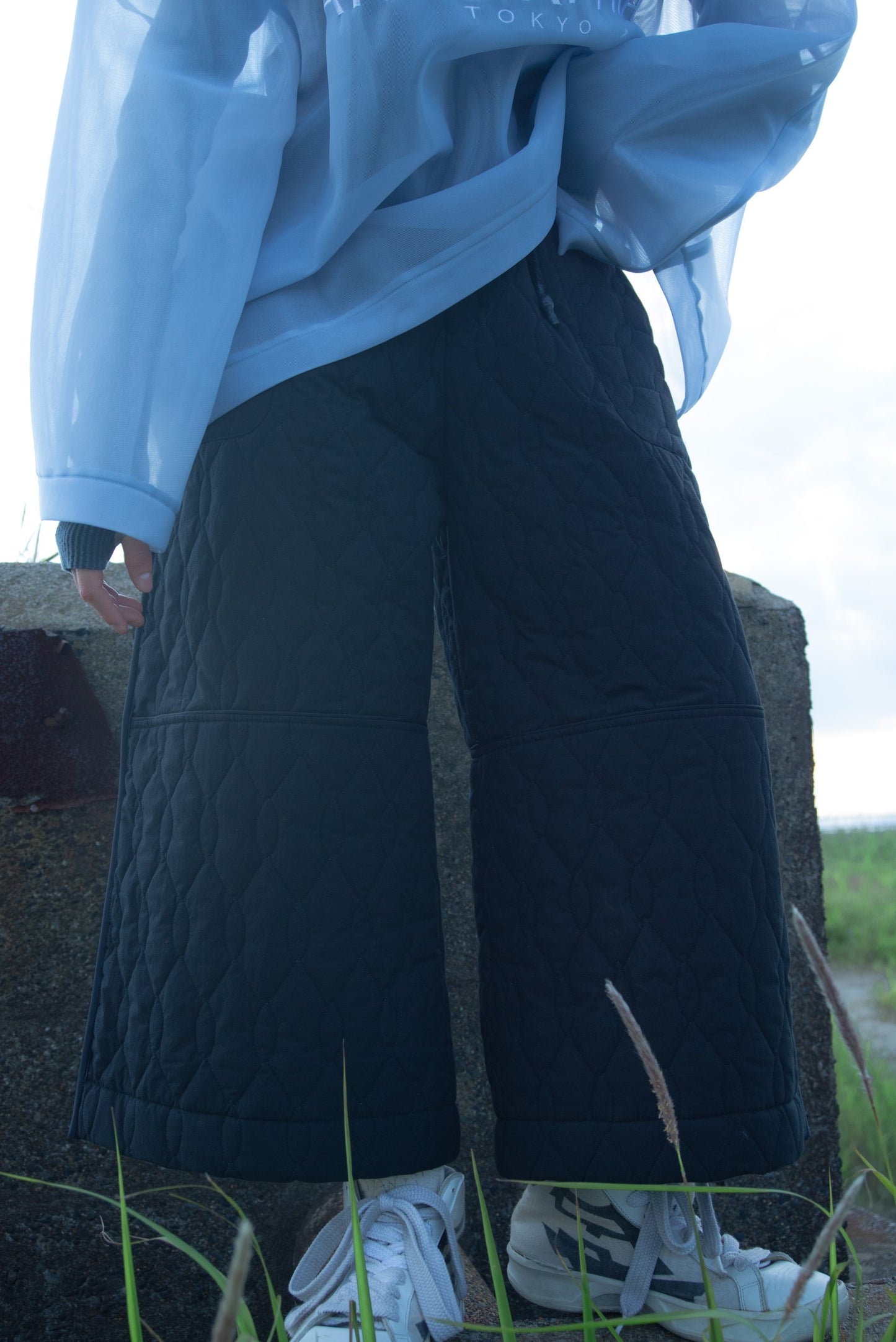 Quilting Down Trousers (Steel Black)