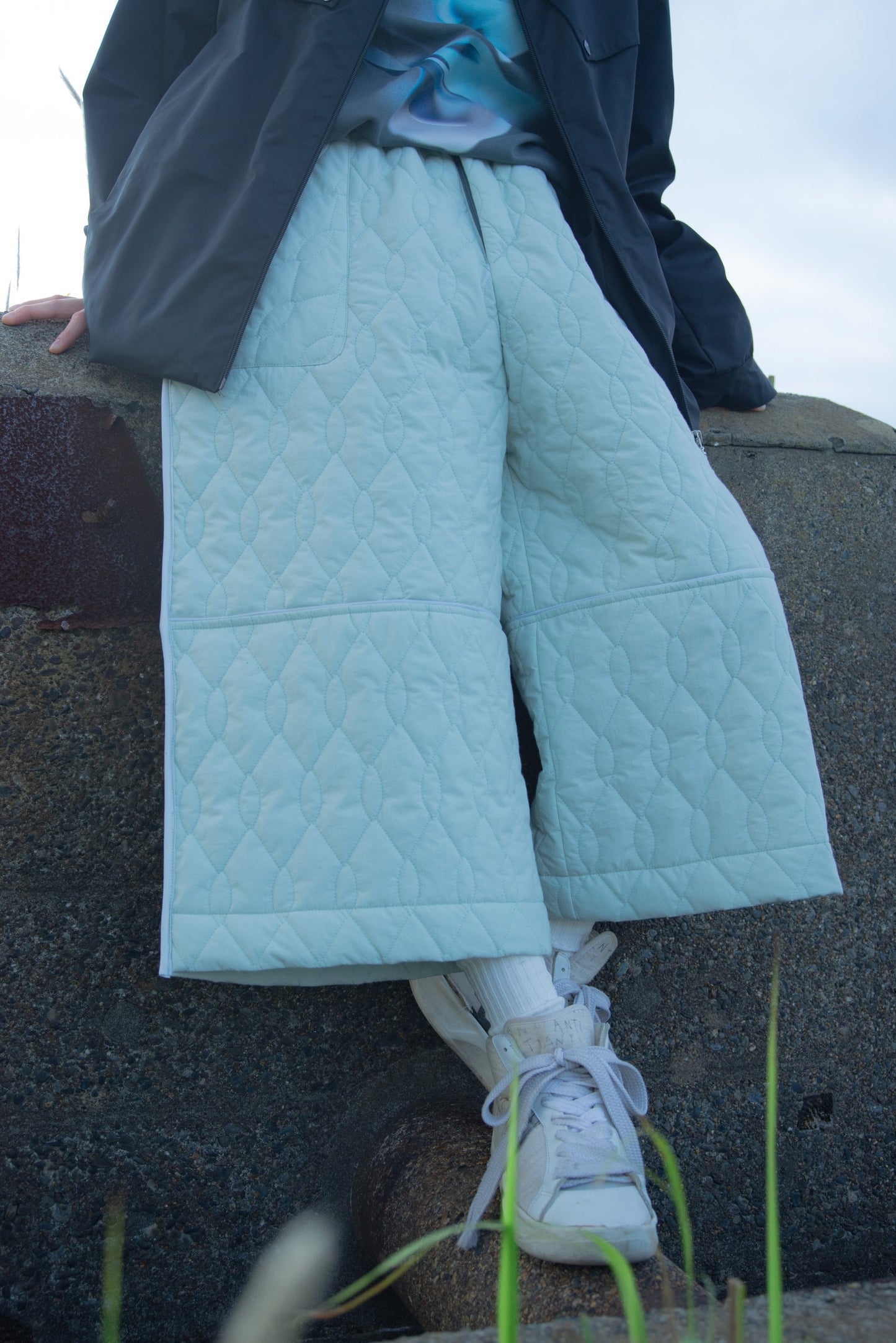Quilting Down Trousers (Lichen Green)