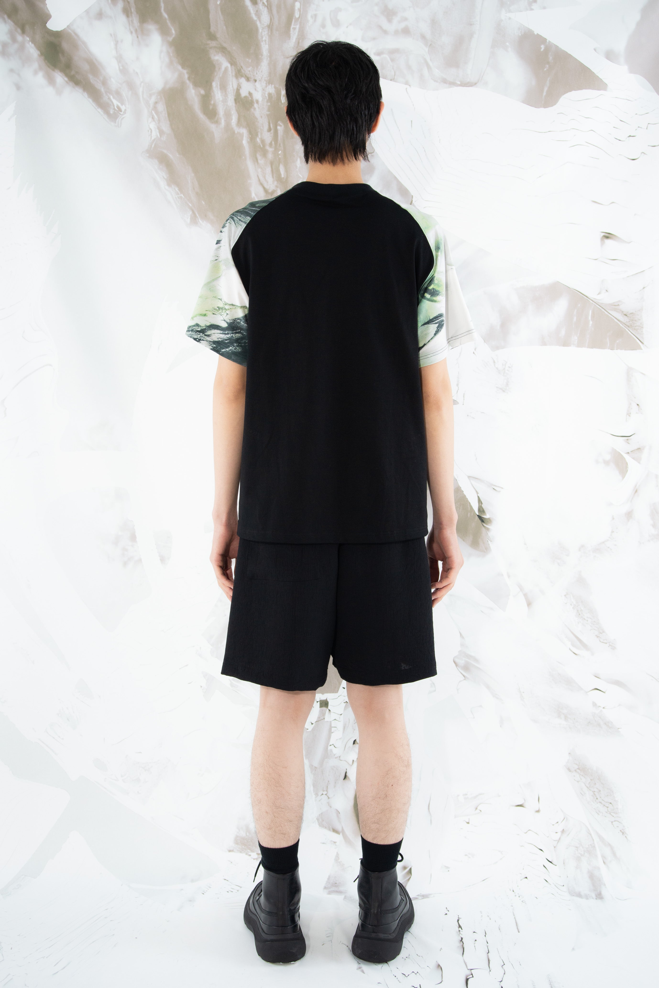 (March - April Delivery) Skyscape Big Panel Tee (Coal Black/Chloro Green)