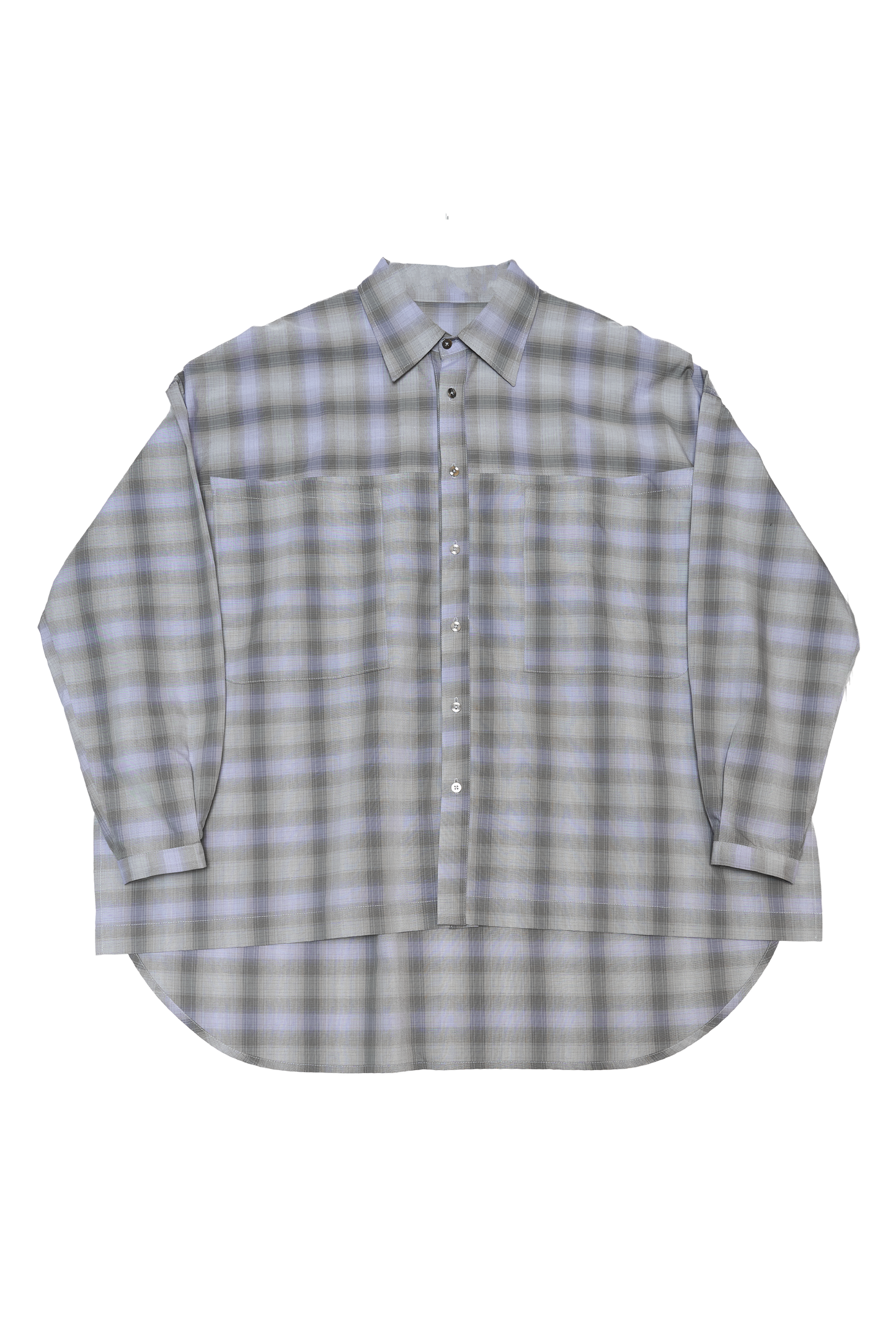 Uniform Big Shirt (Grey/Purple Checked)