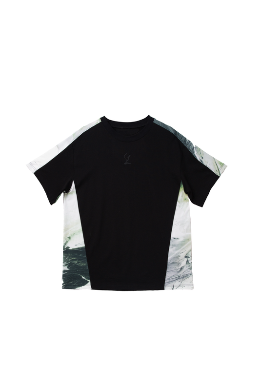 (March - April Delivery) Skyscape Big Panel Tee (Coal Black/Chloro Green)