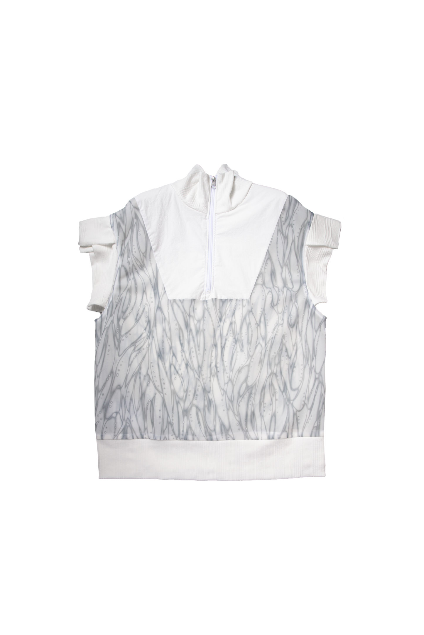 Shard Half Zip Big Vest (True White)