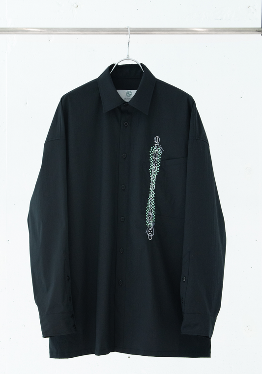 Chronos Embroidery Dress Shirt (Leap Black)