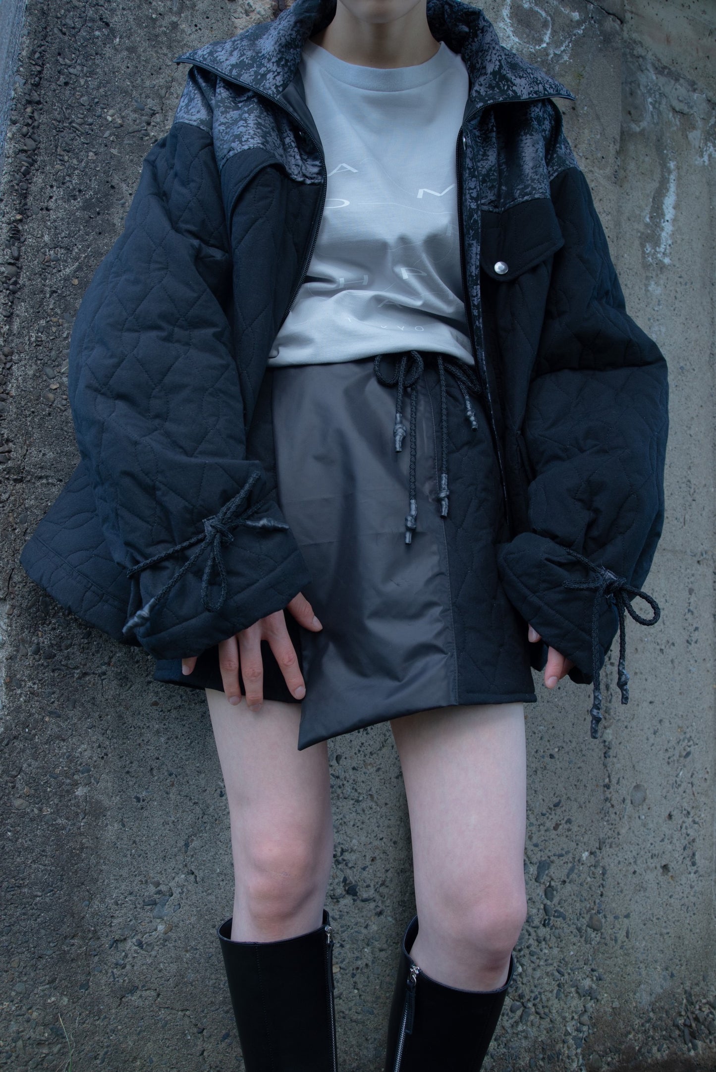 <tc>[PREORDER] Quilting Down Jacket (Steel Black)</tc>