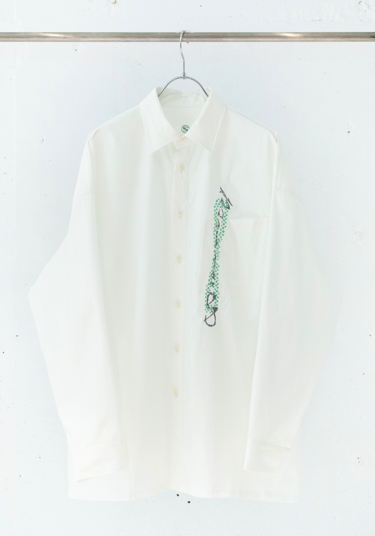 Chronos Embroidery Dress Shirt (End White)